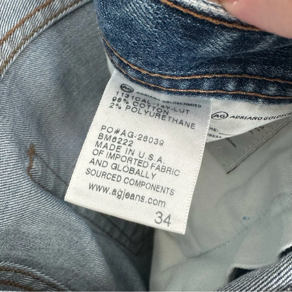 AG Adriano Goldschmied light wash mens blue jeans 34